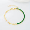 Vintage Style Geometric Copper Gold Plated Zircon Bracelets 1 Piece