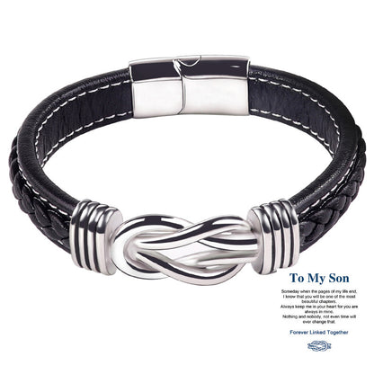 Fashion Geometric Stainless Steel Pu Leather Plating Men's Bracelets 1 Piece