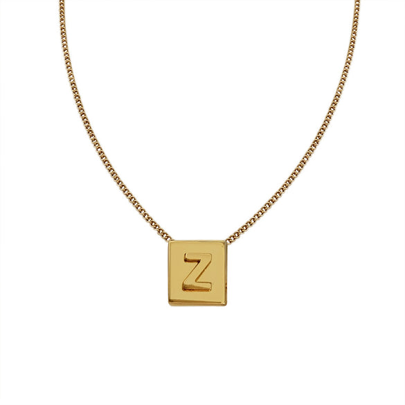 Simple Style Letter Square Titanium Steel Necklace 1 Piece