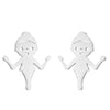 1 Pair Simple Style Solid Color Stainless Steel Irregular Plating Silver Plated Ear Studs