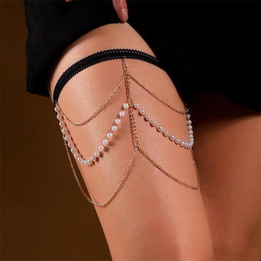 Hip-hop Snake Spider Butterfly Alloy Tassel Rhinestones Women's Leg Chain 1 Piece