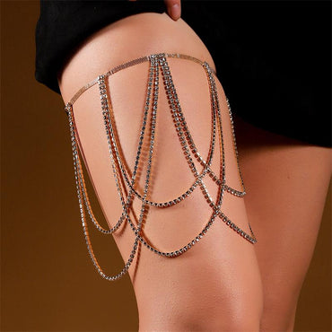 Simple Style Star Butterfly Alloy Inlay Rhinestones Women's Leg Chain Body Chain 1 Piece