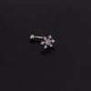 Ear Cartilage Rings & Studs Lady Flower 316 Stainless Steel  Copper Inlaid Zircon