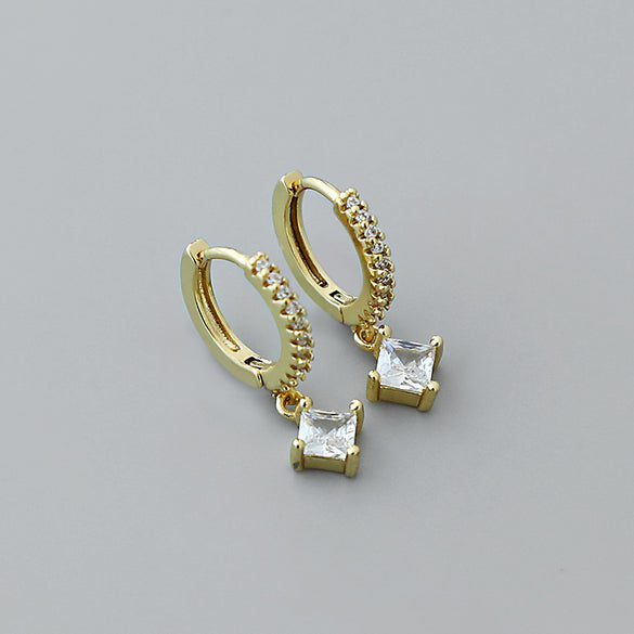 1 Pair Simple Style Geometric Plating Copper Drop Earrings