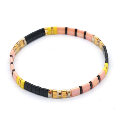 Retro Ethnic Creative Niche Beads Handmade Beaded Folded Bracelet