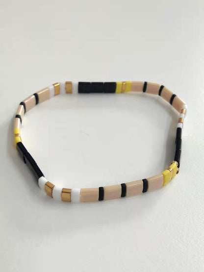 Retro Ethnic Creative Niche Beads Handmade Beaded Folded Bracelet