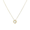 Fashion Heart Shape Stainless Steel Plating Inlay Shell Pendant Necklace