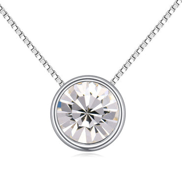 Fashion Round Alloy Gold Plated Inlay Crystal Zircon Women's Necklace 1 Piece
