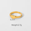 Fashion Geometric Stainless Steel Plating Zircon Gold Plated Rings