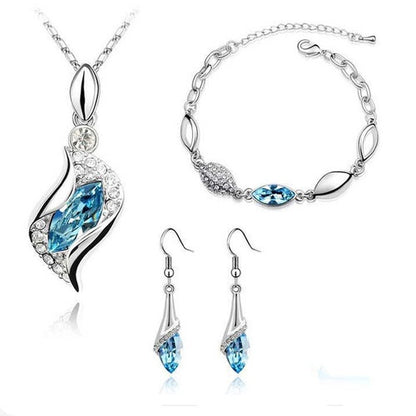Fashion Angel Elf Crystal Necklace Earring Bracelet Jewelry Set Wholesale