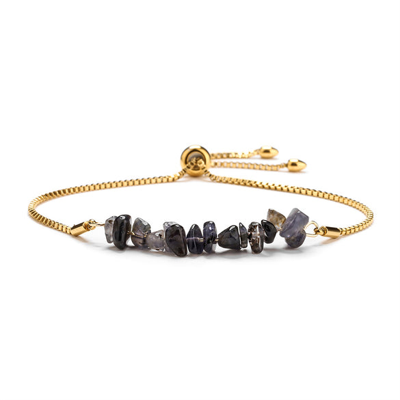 Casual Irregular Stainless Steel Plating Natural Stone Bracelets