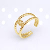 Retro Star Snake Titanium Steel Plating Open Ring 1 Piece