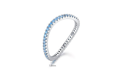 Simple Style Waves Silver Plating Inlay Zircon Rings