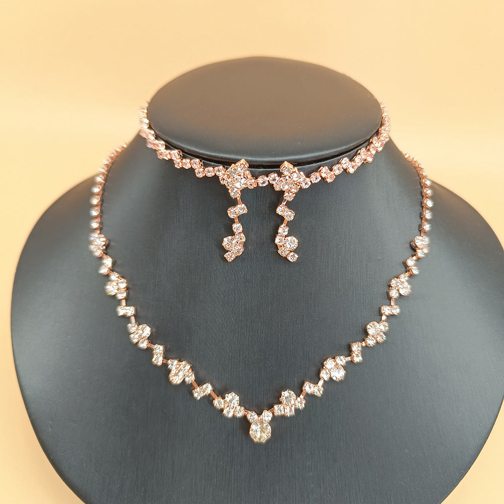 Fashion Flower Alloy Inlay Rhinestones Women's Bracelets Earrings Necklace