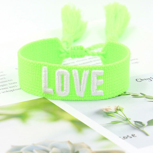 1 Piece Fashion Love Polyester Embroidery Handmade Tassel Unisex Bracelets
