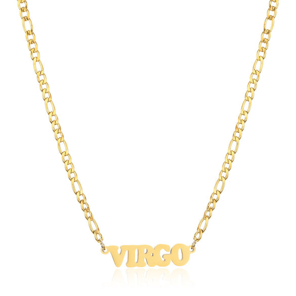 Simple Style Letter Stainless Steel Gold Plated Necklace