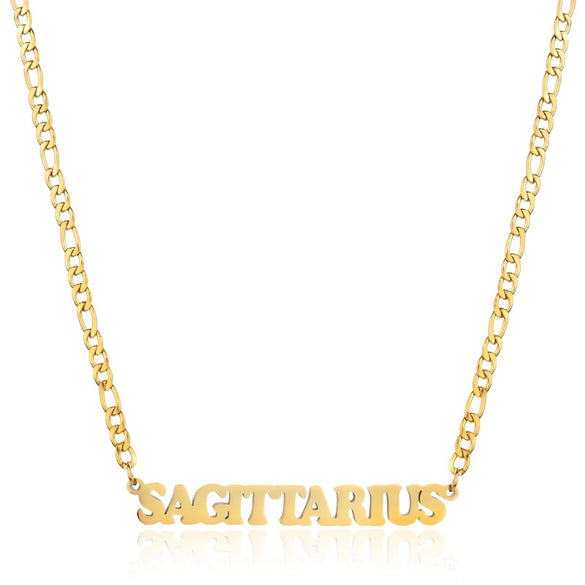 Simple Style Letter Stainless Steel Gold Plated Necklace