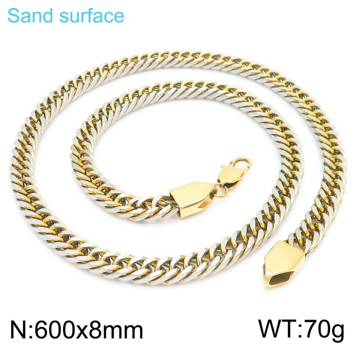 Fashion Solid Color Titanium Steel Plating Men's Bracelets Necklace