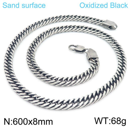 Fashion Solid Color Titanium Steel Plating Men's Bracelets Necklace