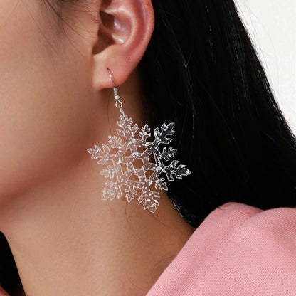 Wholesale Jewelry Sweet Snowflake Arylic Drop Earrings
