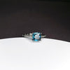 Wholesale Glam Square Copper White Gold Plated Artificial Gemstones Rings