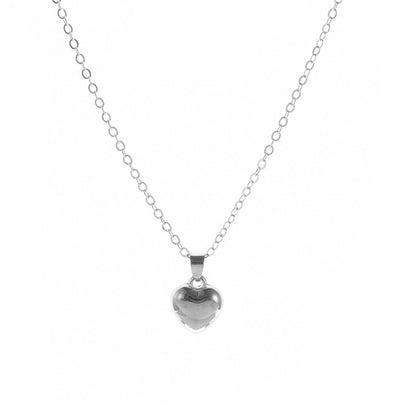 Fashion Heart Shape Stainless Steel Alloy Inlay Artificial Pearls Zircon Women's Pendant Necklace 1 Piece