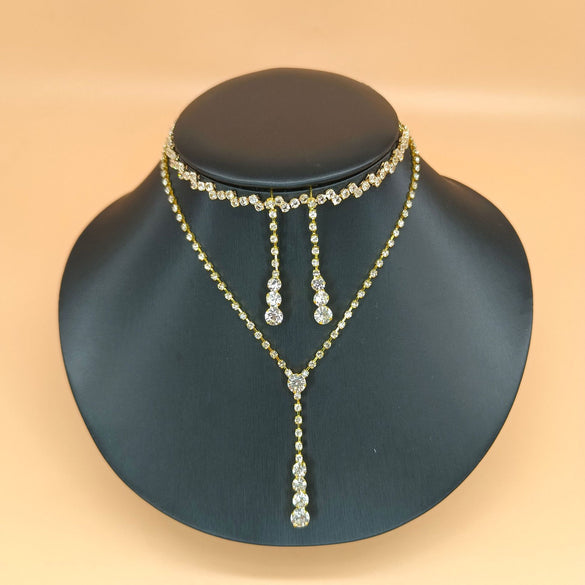 Fashion Water Droplets Alloy Inlay Rhinestones Women's Bracelets Earrings Necklace