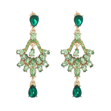 Fashion Water Droplets Alloy Inlay Artificial Rhinestones Drop Earrings 1 Pair