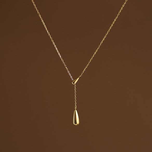 Simple Style Water Droplets Titanium Steel Plating Pendant Necklace