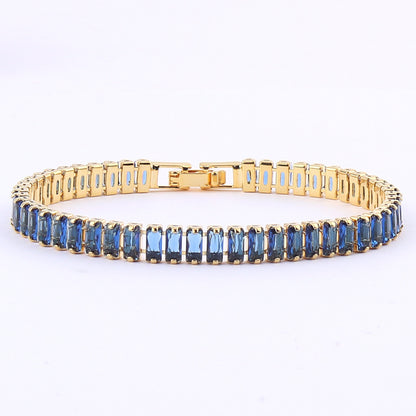 Fashion Geometric Copper Inlay Zircon Bracelets