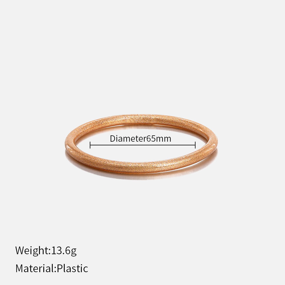 Simple Style Round Solid Color Plastic Women's Bangle