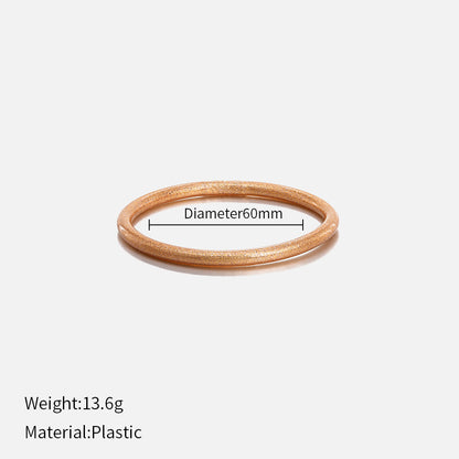 Simple Style Round Solid Color Plastic Women's Bangle