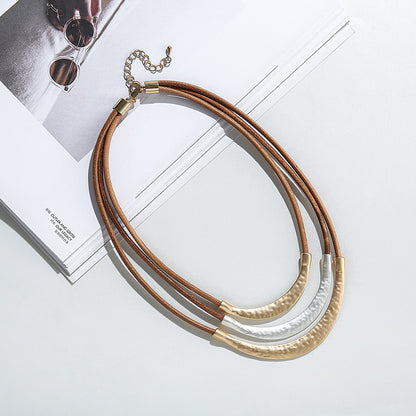 1 Piece Simple Style Round Alloy Plating Women's Layered Necklaces