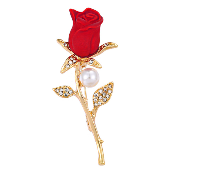 Original Design Flower Mixed Materials Inlay Artificial Diamond Pearl Women's Brooches