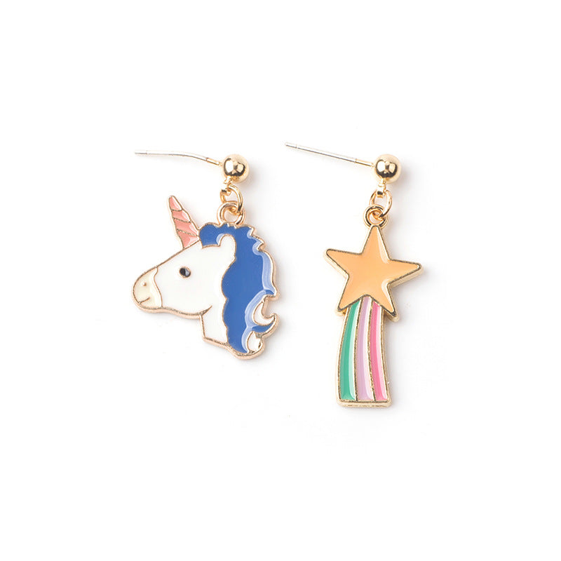 1 Pair Fashion Unicorn Alloy Plating Women's Drop Earrings