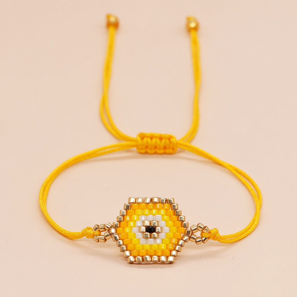 Bohemian Geometric Leaf Glass Braid Women's Twisted Cable Bracele Bracelets