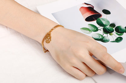 New Card Round Stainless Steel Double-layer Bracelet Fashion Bracelet Wholesale