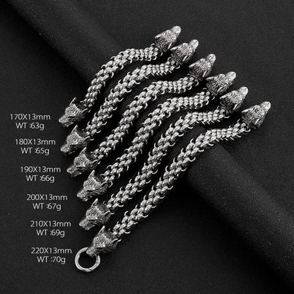 1 Piece Punk Animal Wolf Rope Titanium Steel Men's Bracelets