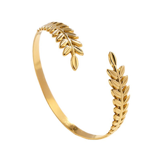 Vintage Style Grain Stainless Steel Plating Gold Plated Silver Plated Bangle