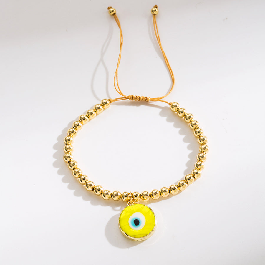 Fashion Devil's Eye Rope Copper 18k Gold Plated Bracelets In Bulk