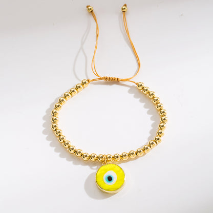 Fashion Devil's Eye Rope Copper 18k Gold Plated Bracelets In Bulk