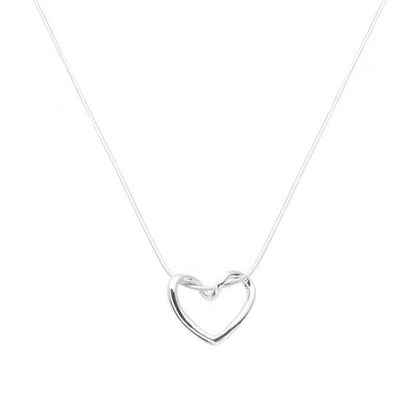 Fashion Heart Shape Titanium Steel Plating Pendant Necklace