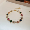 Simple Style Geometric Alloy Plating Artificial Gemstones Women's Bracelets