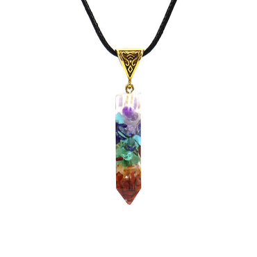 Ethnic Style Hexagonal Prism Synthetic Resin Natural Stone Necklace 1 Piece