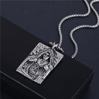 Fashion Pentagram Lion Alloy Titanium Steel Stoving Varnish Pendant Necklace 1 Piece