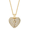 Fashion Heart Shape Titanium Steel Inlay Artificial Diamond Pendant Necklace 1 Piece