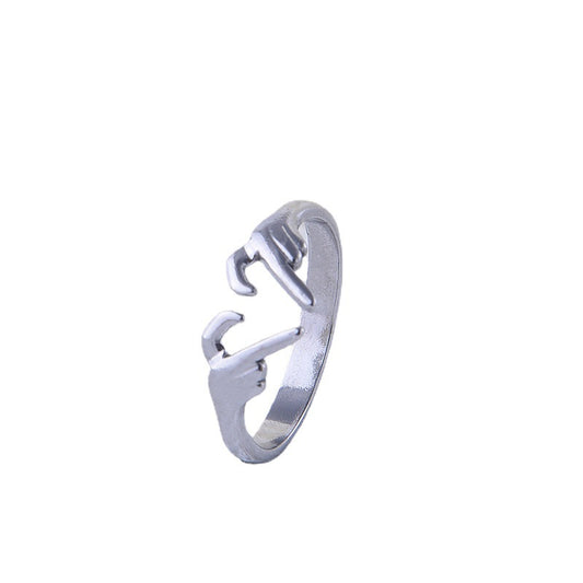 Ig Style Gesture Heart Shape Titanium Steel Plating Open Rings