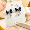 1 Pair Cute Bear Heart Shape Bow Knot Alloy Women's Earrings