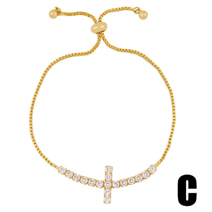 Bracelet New Crystal Bracelet Cross Peach Heart Love Bracelet Wholesale Nihaojewelry