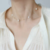 Fashion Round Titanium Steel Pearl Plating Necklace 1 Piece